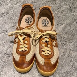 Tory Burch Women’s Tan and Cream Sneakers